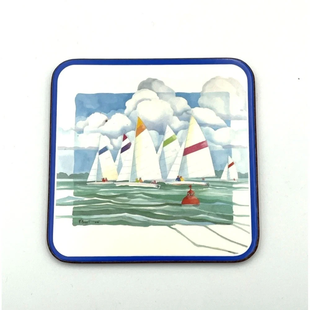 Pimpernel Regatta Coasters England‎ Set of 6 Cork Back 4